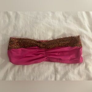 Leopard Print and Pink Women's Bandeau Top